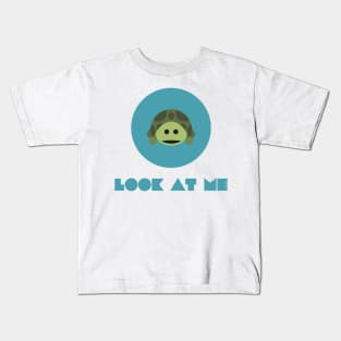 funny turtle say look at me Kids T-Shirt